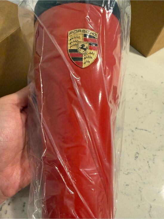Porsche Design Other - Porsche Design Red Leather-Effect Travel Tumbler with Crest